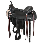 HILASON Western Horse Saddle American Leather Flex Tree Trail & Pleasure Black