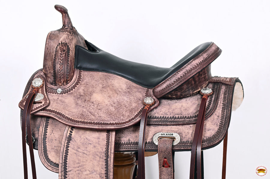 HILASON Western Horse Saddle American Leather Flex Tree Trail & Pleasure Brown | for Horses