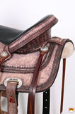 HILASON Western Horse Saddle American Leather Flex Tree Trail & Pleasure Brown