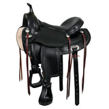 17 In HILASON Western Horse Saddle American Leather Flex Tree Trail and Pleasure Black - Uhorse