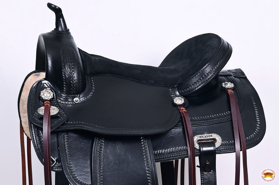 HILASON Western Horse Saddle American Leather Flex Tree Trail & Pleasure Black | for Horses