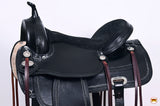 HILASON Western Horse Saddle American Leather Flex Tree Trail & Pleasure Black