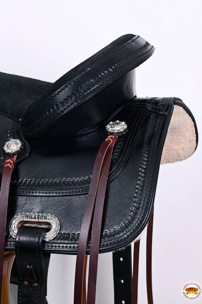 HILASON Western Horse Saddle American Leather Flex Tree Trail & Pleasure Black | for Horses