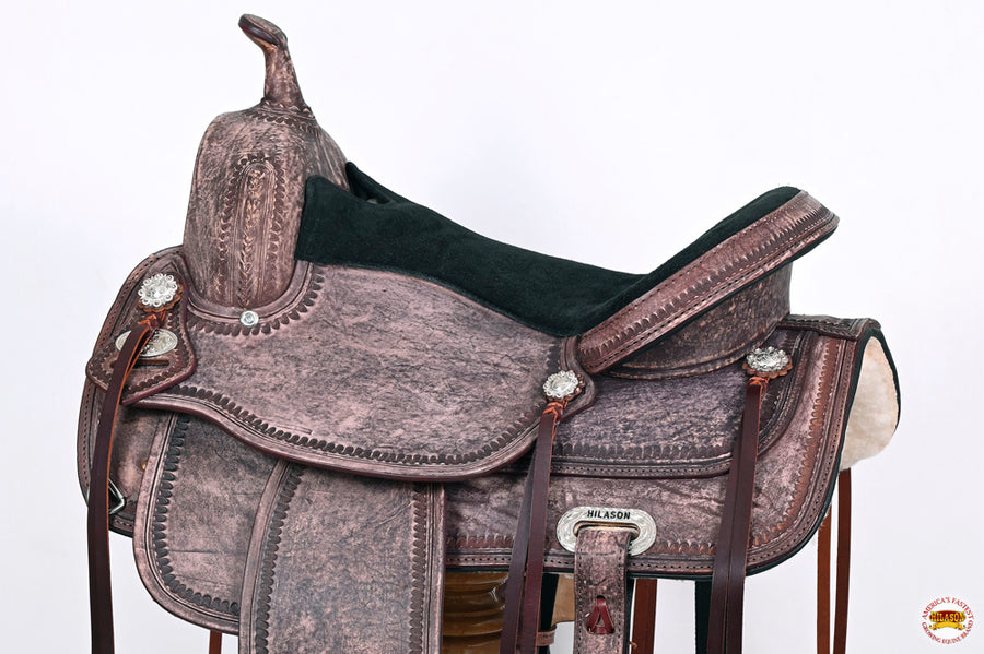 HILASON Western Horse Saddle American Leather Flex Tree Trail & Pleasure Antique Brown | for Horses
