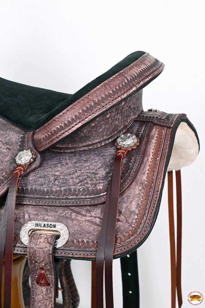 HILASON Western Horse Saddle American Leather Flex Tree Trail & Pleasure Antique Brown | for Horses