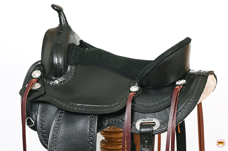 HILASON Western Horse Saddle American Leather Flex Tree Trail & Pleasure Black | for Horses