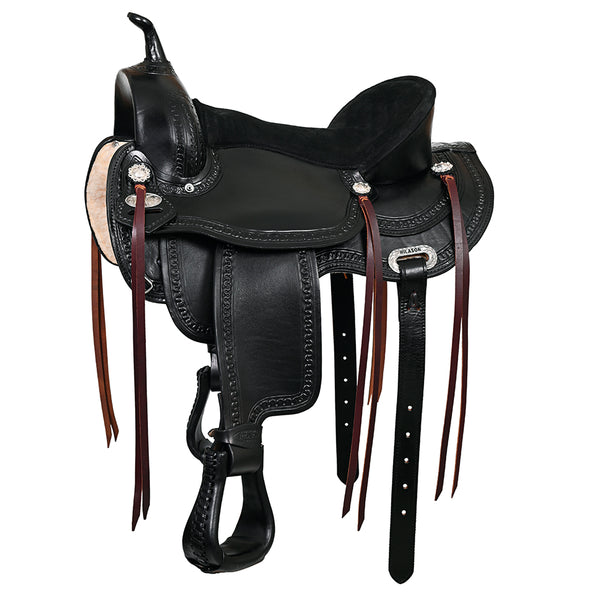 HILASON Western Horse Saddle American Leather Flex Tree Trail and Pleasure Black - Uhorse