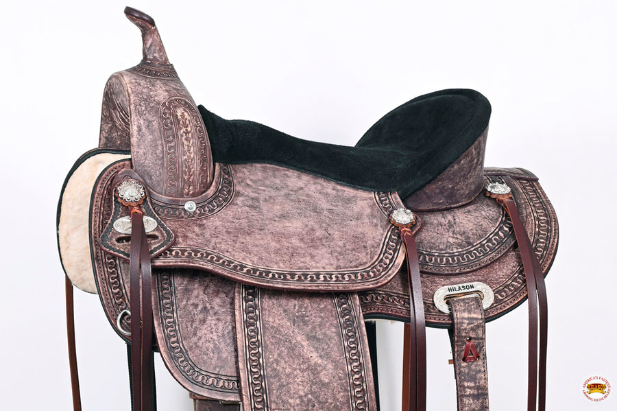 HILASON Western Horse Saddle American Leather Flex Tree Trail & Pleasure Dark Brown | for Horses