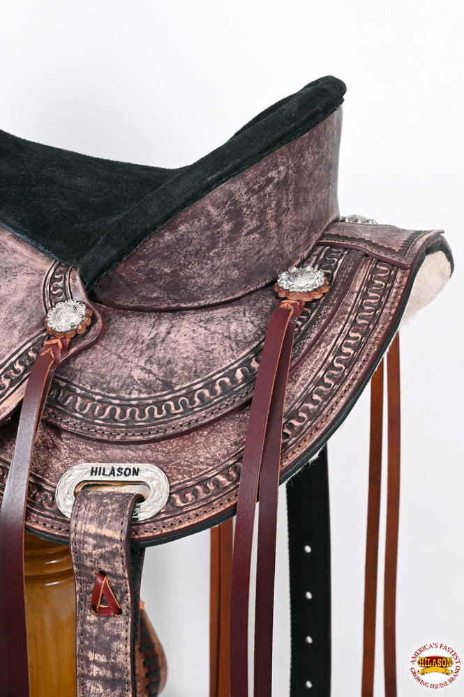 HILASON Western Horse Saddle American Leather Flex Tree Trail & Pleasure Dark Brown | for Horses