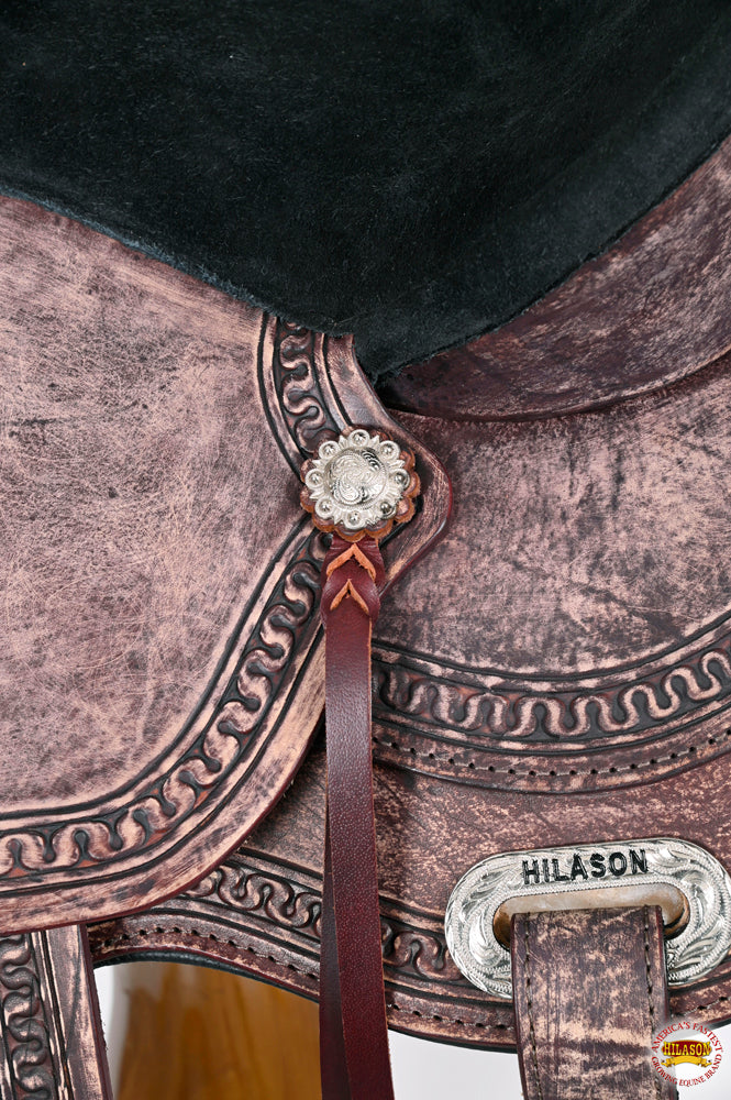 HILASON Western Horse Saddle American Leather Flex Tree Trail & Pleasure Dark Brown | for Horses