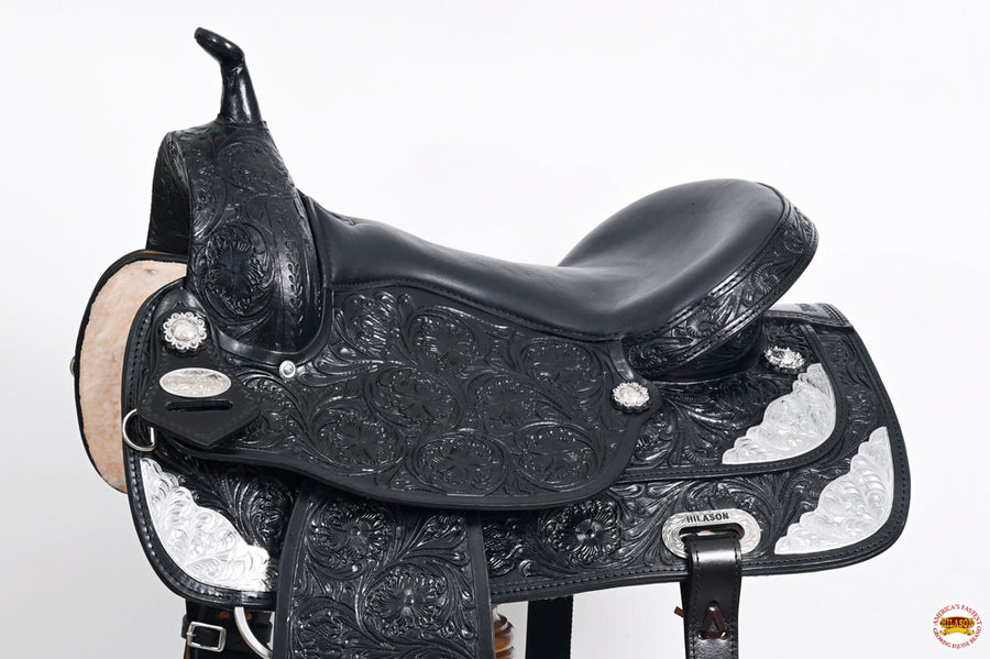 HILASON Western Horse Saddle American Leather Flex Tree Trail & Pleasure Black | for Horses