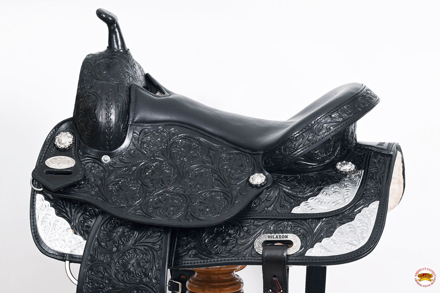 HILASON Western Horse Saddle American Leather Flex Tree Trail & Pleasure Black | for Horses