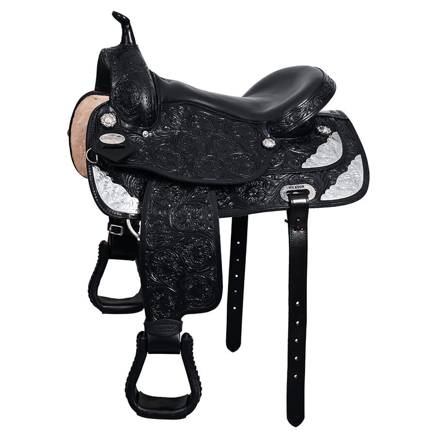 HILASON Western Horse Saddle American Leather Flex Tree Trail and Pleasure Black - Uhorse