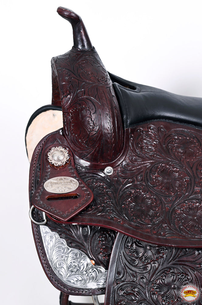 HILASON Western Horse Saddle American Leather Flex Tree Trail & Pleasure Dark Brown | for Horses