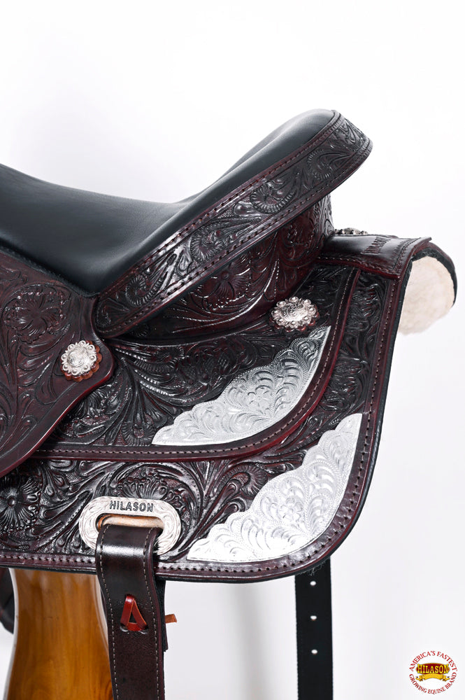 HILASON Western Horse Saddle American Leather Flex Tree Trail & Pleasure Dark Brown | for Horses
