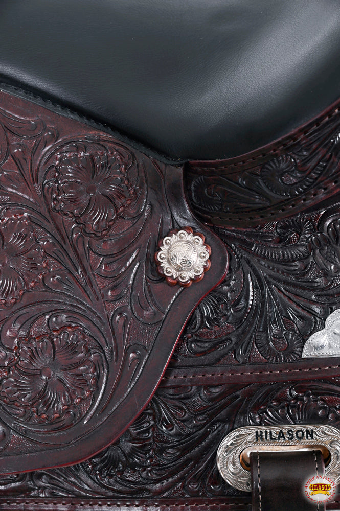 HILASON Western Horse Saddle American Leather Flex Tree Trail & Pleasure Dark Brown | for Horses