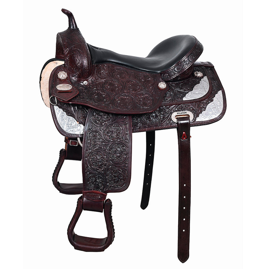 HILASON Western Horse Saddle American Leather Flex Tree Trail and Pleasure Dark Brown - Uhorse
