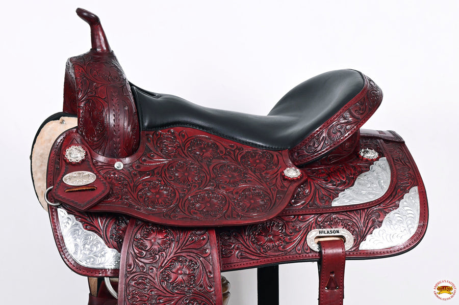 HILASON Western Horse Saddle American Leather Flex Tree Trail & Pleasure Mahogany | for Horses