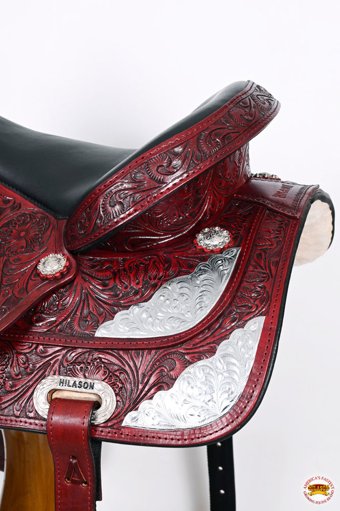 HILASON Western Horse Saddle American Leather Flex Tree Trail & Pleasure Mahogany | for Horses