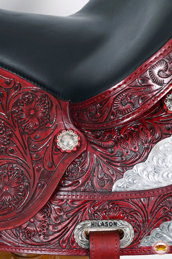 HILASON Western Horse Saddle American Leather Flex Tree Trail & Pleasure Mahogany | for Horses