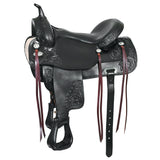 16 In HILASON Western Horse Saddle American Leather Flex Tree Trail and Pleasure Black - Uhorse