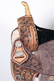 16 In HILASON Western Horse Saddle American Leather Flex Tree Trail & Pleasure Dark Brown