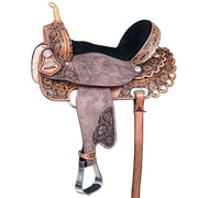 HILASON Flex Tree Western Horse Saddle American Leather Trail Barrel Racing | Leather Saddle | Western Saddle | Saddle for Horses | Horse Saddle Western