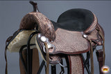 Flex Tree Western Horse Saddle American Leather Barre Trail & Pleasure Brown By Hilason