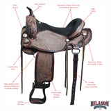 Flex Tree Western Horse Saddle American Leather Barre Trail & Pleasure Brown By Hilason