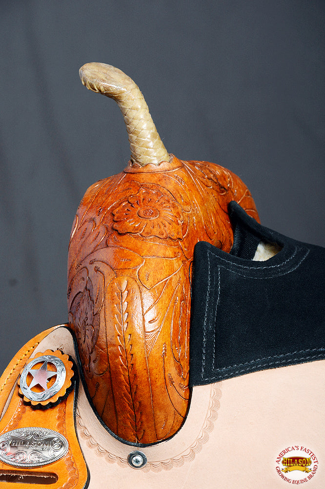 HILASON Flex Tree Western Horse Saddle American Leather Trail Barrel | American Saddle Horse | Leather Saddle | Western Saddle | Saddle for Horses | Horse Saddle Western