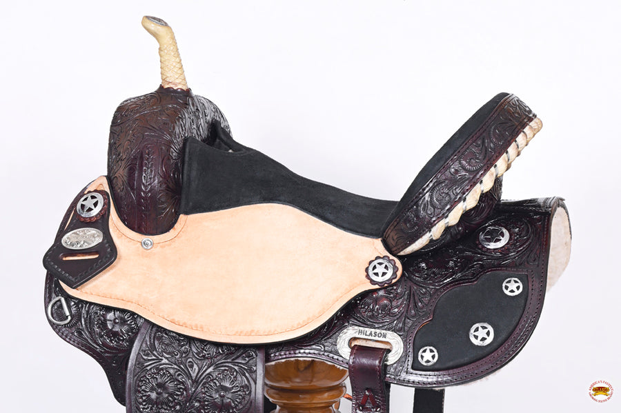 HILASON Flex Tree Western Horse Saddle American Leather Trail Barrel | for Horses