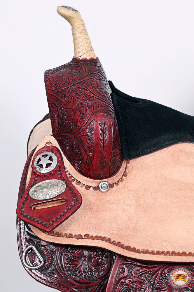 HILASON Flex Tree Western Horse Saddle American Leather Trail Barrel | for Horses