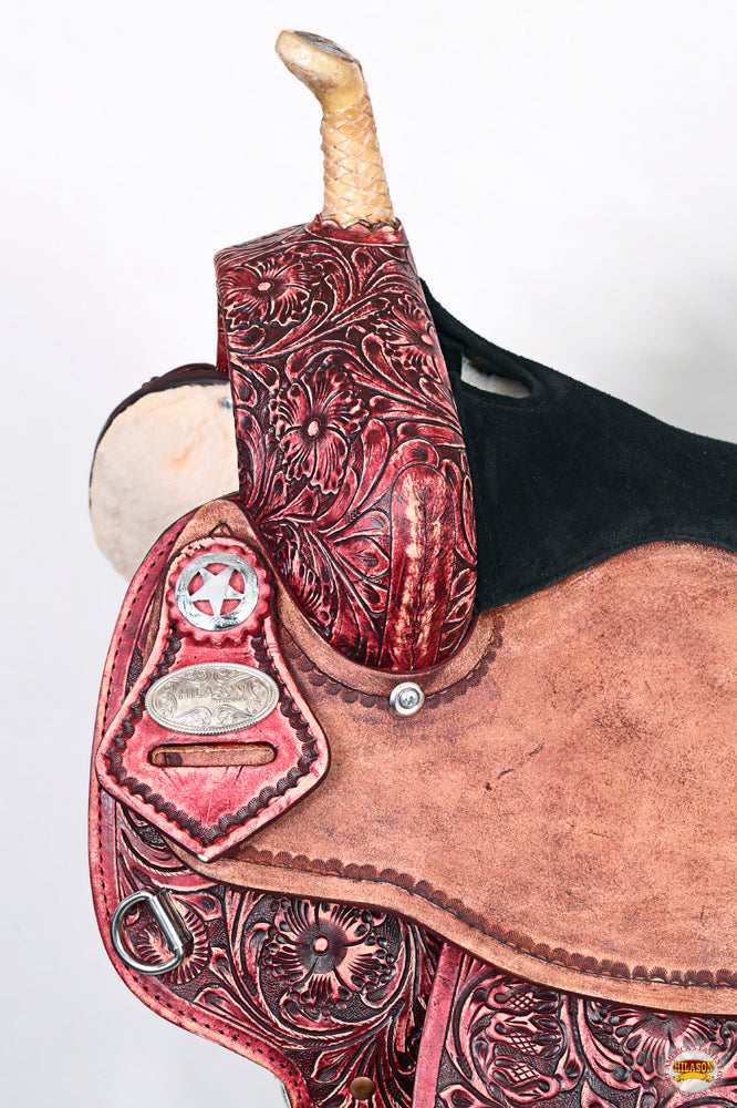 HILASON Flex Tree Western Horse Saddle American Leather Trail Barrel | for Horses