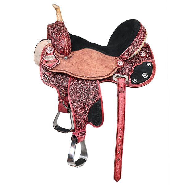Hilason Flex Tree Western Horse Saddle American Leather Trail Barrel - Uhorse