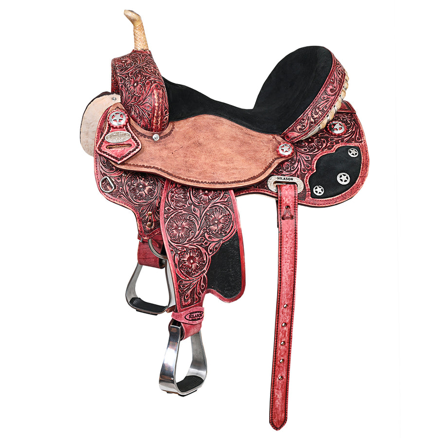 15 In Flex Tree Western Horse Saddle American Leather Trail Barrel - Uhorse