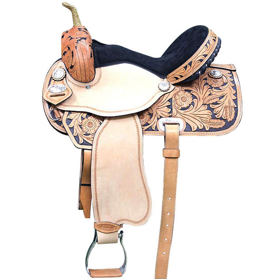 17 In Flex Tree Western Horse Saddle American Leather Trail Barrel - Uhorse