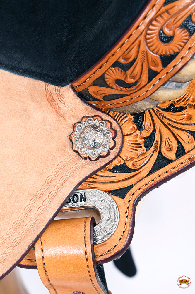 HILASON Western Horse Saddle American Leather Flex Trail Barrel Black | for Horses
