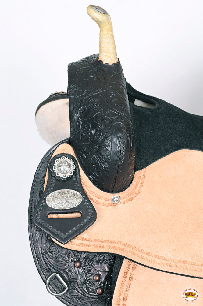 HILASON Western Horse Saddle American Leather Flex Trail Barrel Black | for Horses