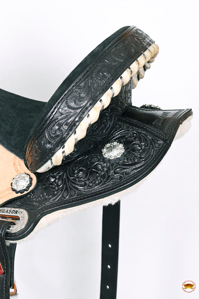 HILASON Western Horse Saddle American Leather Flex Trail Barrel Black | for Horses