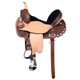15 In Flex Tree Western Horse Saddle American Leather Trail Barrel - Uhorse