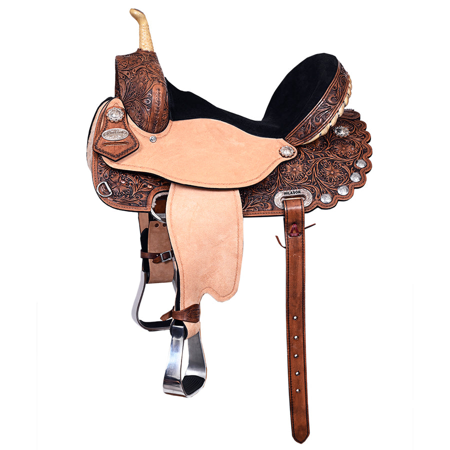 14 In Flex Tree Western Horse Saddle American Leather Trail Barrel - Uhorse