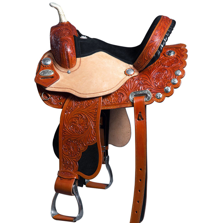 HILASON Western Horse Saddle American Leather Flex Trail Barrel Tack | American Saddle Horse | Leather Saddle | Western Saddle | Saddle for Horses | Horse Saddle Western