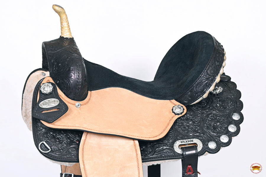 HILASON Flex Tree Western Horse Saddle American Leather Trail Barrel | for Horses