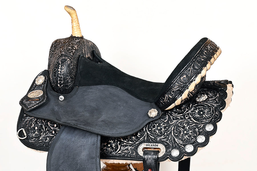 HILASON Flex Tree Western Horse Saddle American Leather Trail Barrel | for Horses