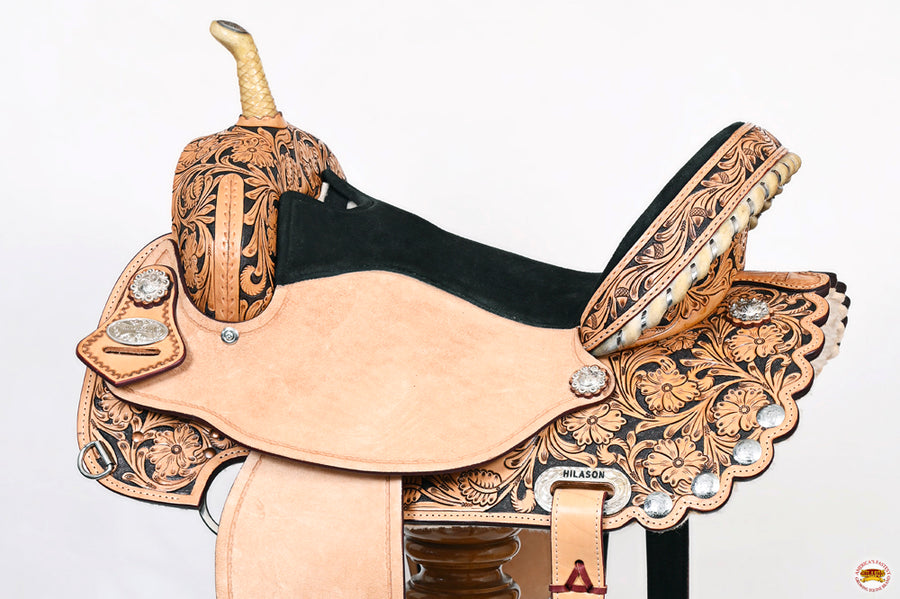 HILASON Flex Tree Western Horse Saddle American Leather Trail Barrel | for Horses