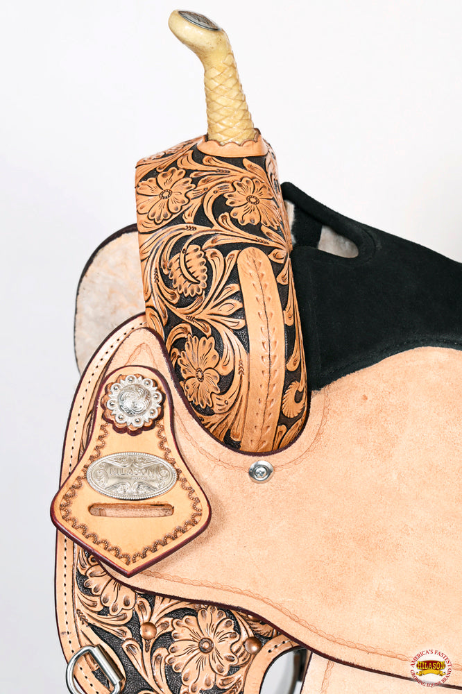 HILASON Flex Tree Western Horse Saddle American Leather Trail Barrel | for Horses