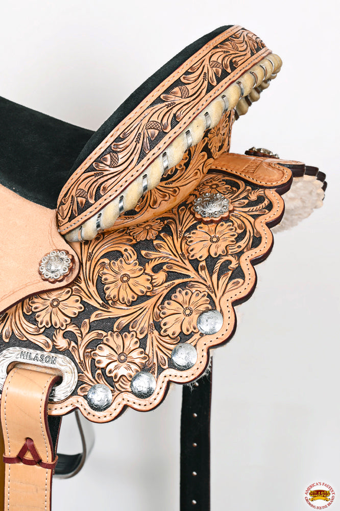 HILASON Flex Tree Western Horse Saddle American Leather Trail Barrel | for Horses