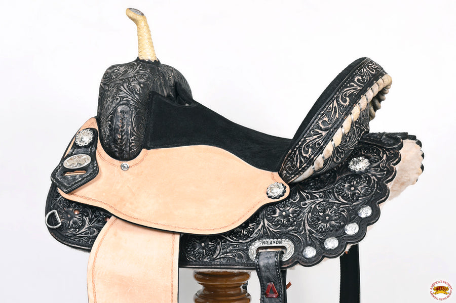HILASON Flex Tree Western Horse Saddle American Leather Trail Barrel | for Horses