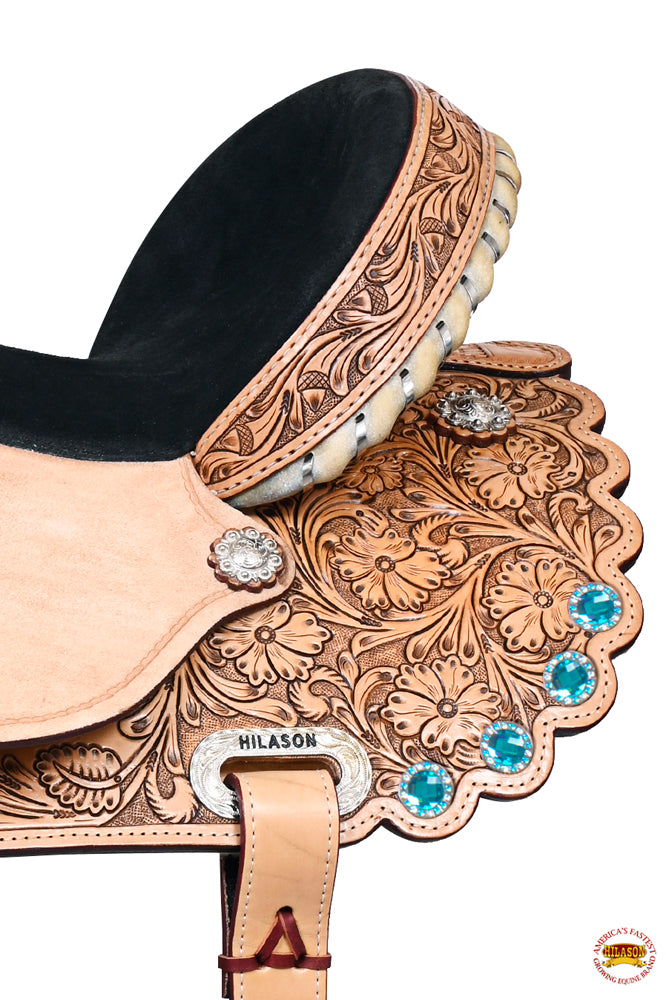 HILASON Flex Tree Western Horse Saddle American Leather Trail Barrel | for Horses