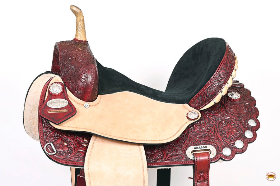 HILASON Flex Tree Western Horse Saddle American Leather Trail Barrel | for Horses